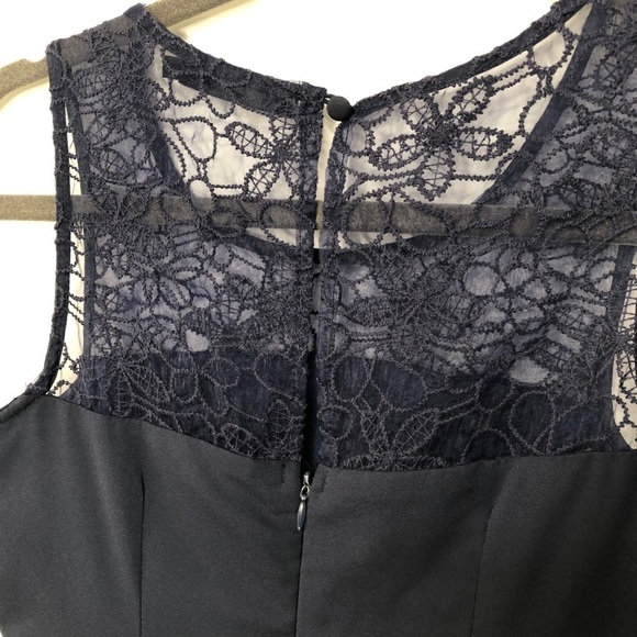 Doe & Roe Blue Floral Lace Trimmed A-Line Dress XS - Picture 5 of 7